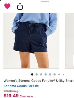 Sonoma Goods for Life XL Navy Utility Shorts - Women's
